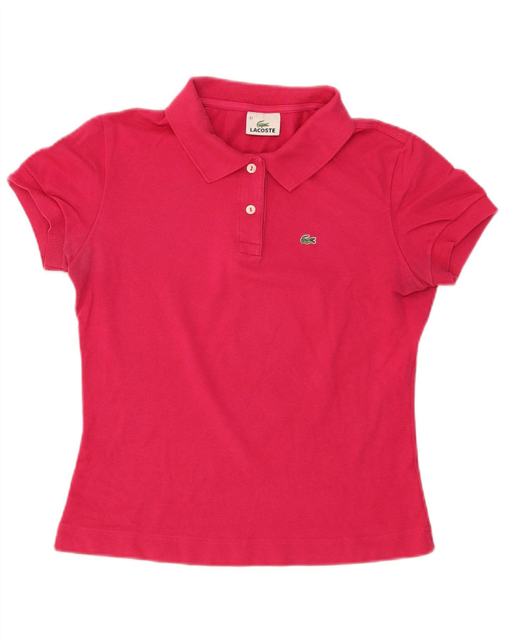 Lacoste Damen-Poloshirt, Größe 42, große rosa Baumwolle