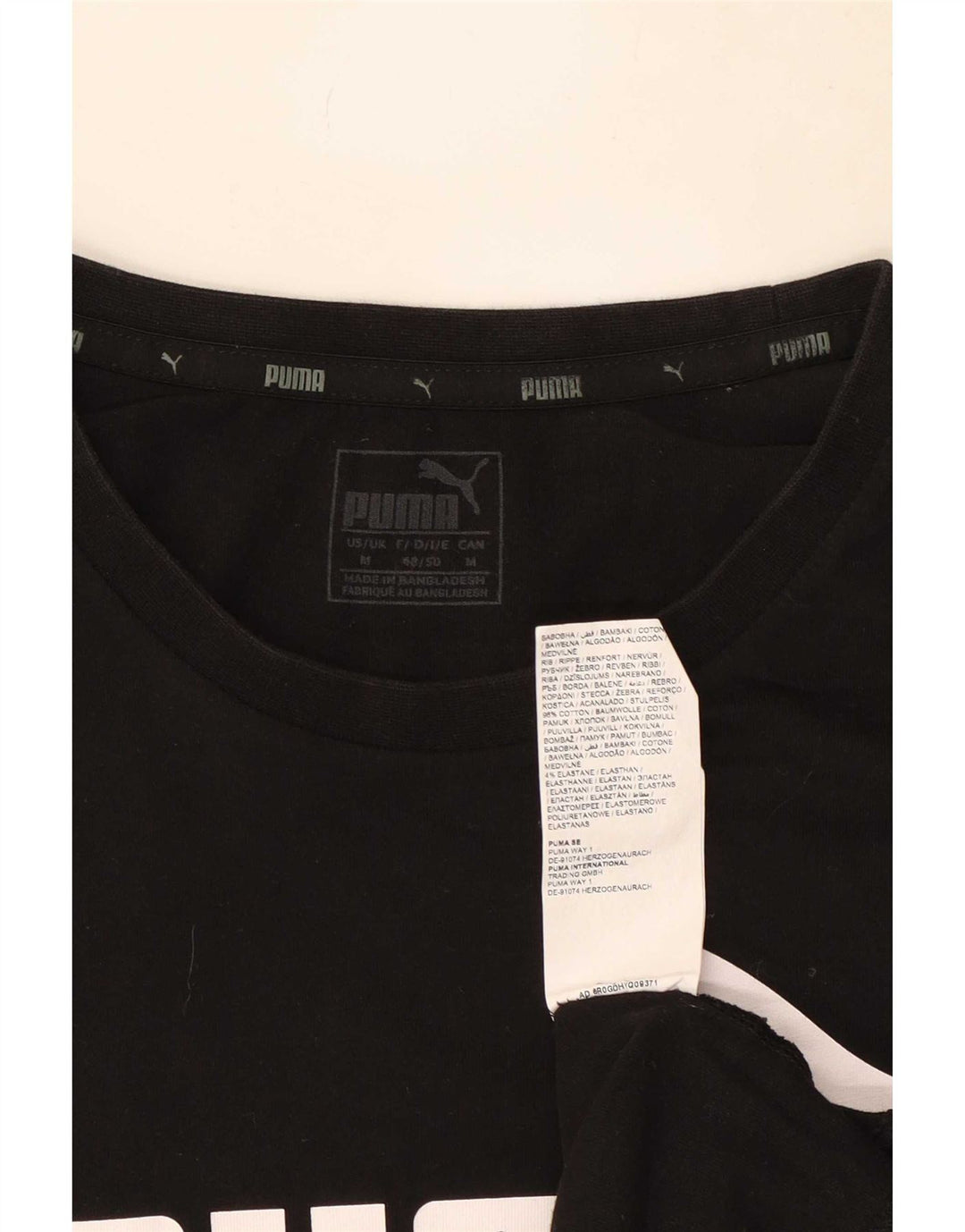 Puma Herren Grafik T-Shirt Top Mittelschwarz Baumwolle