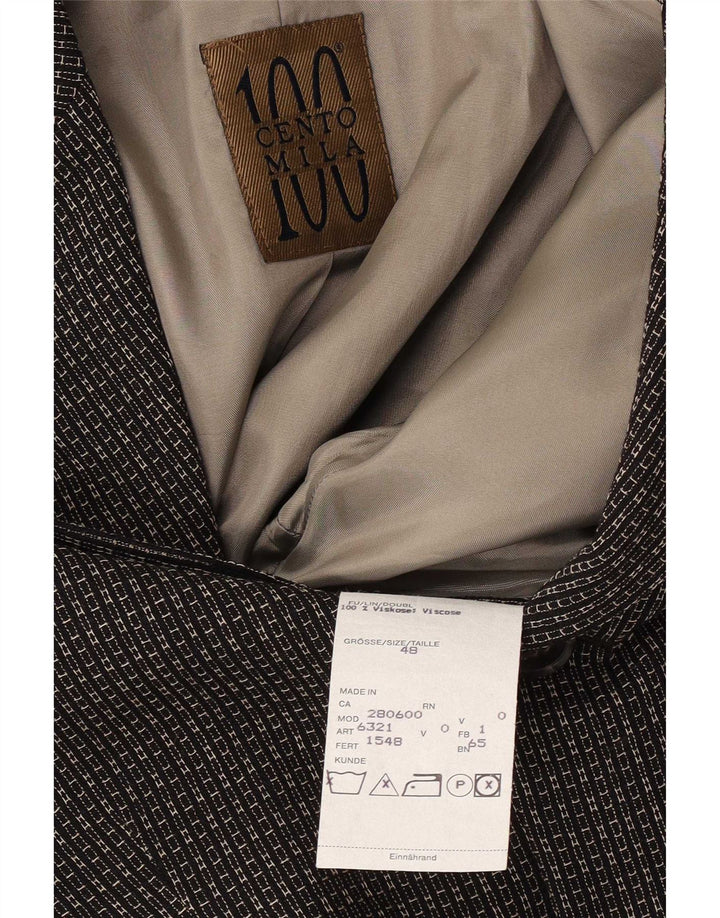 Cento Mila Herren-Blazer mit 3 Knöpfen, EU 48, Mittelschwarz, geometrisch