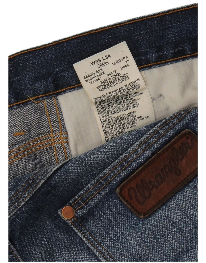 WRANGLER Herren-Crank-Straight-Jeans, W33, L34, blaue Baumwolle
