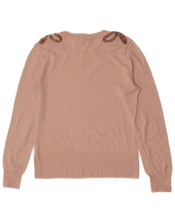 Oasis Damen-Pullover mit U-Boot-Ausschnitt, UK 10, Größe S, rosa Viskose