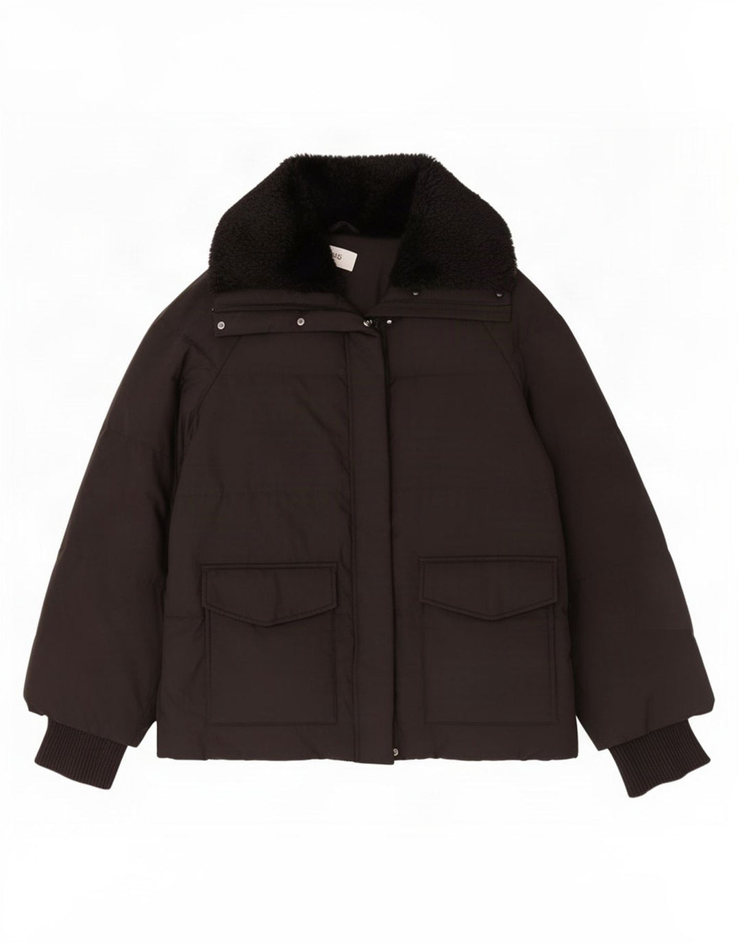 Marks & Spencer Damen Übergroße wattierte Jacke UK 16 Large Schwarz Polyester