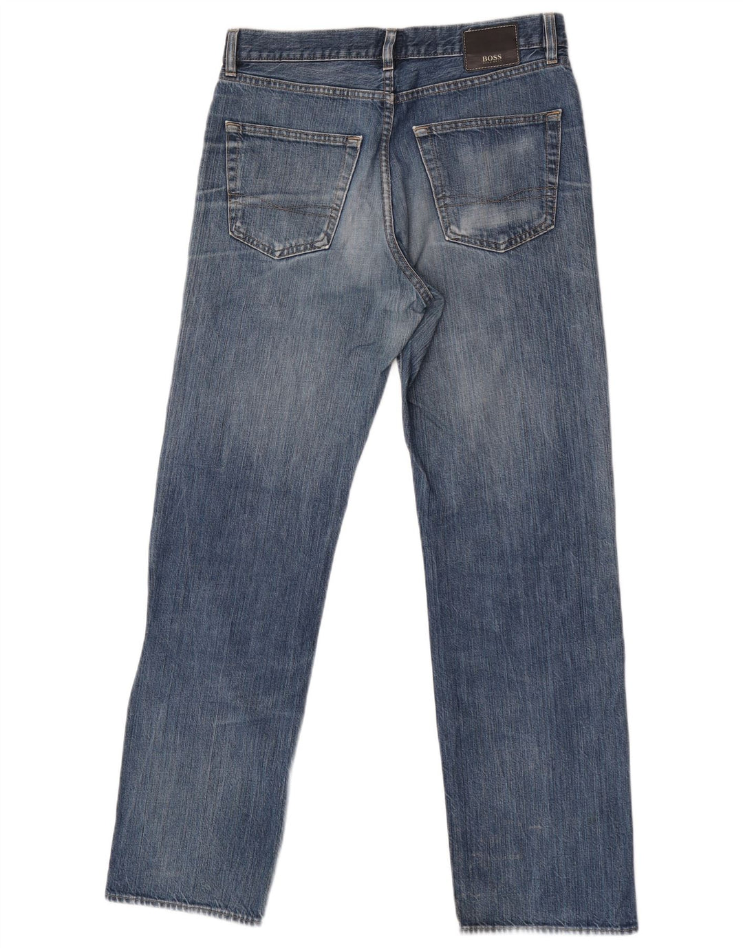 Hugo Boss Herren Straight Jeans W33 L32 Blaue Baumwolle