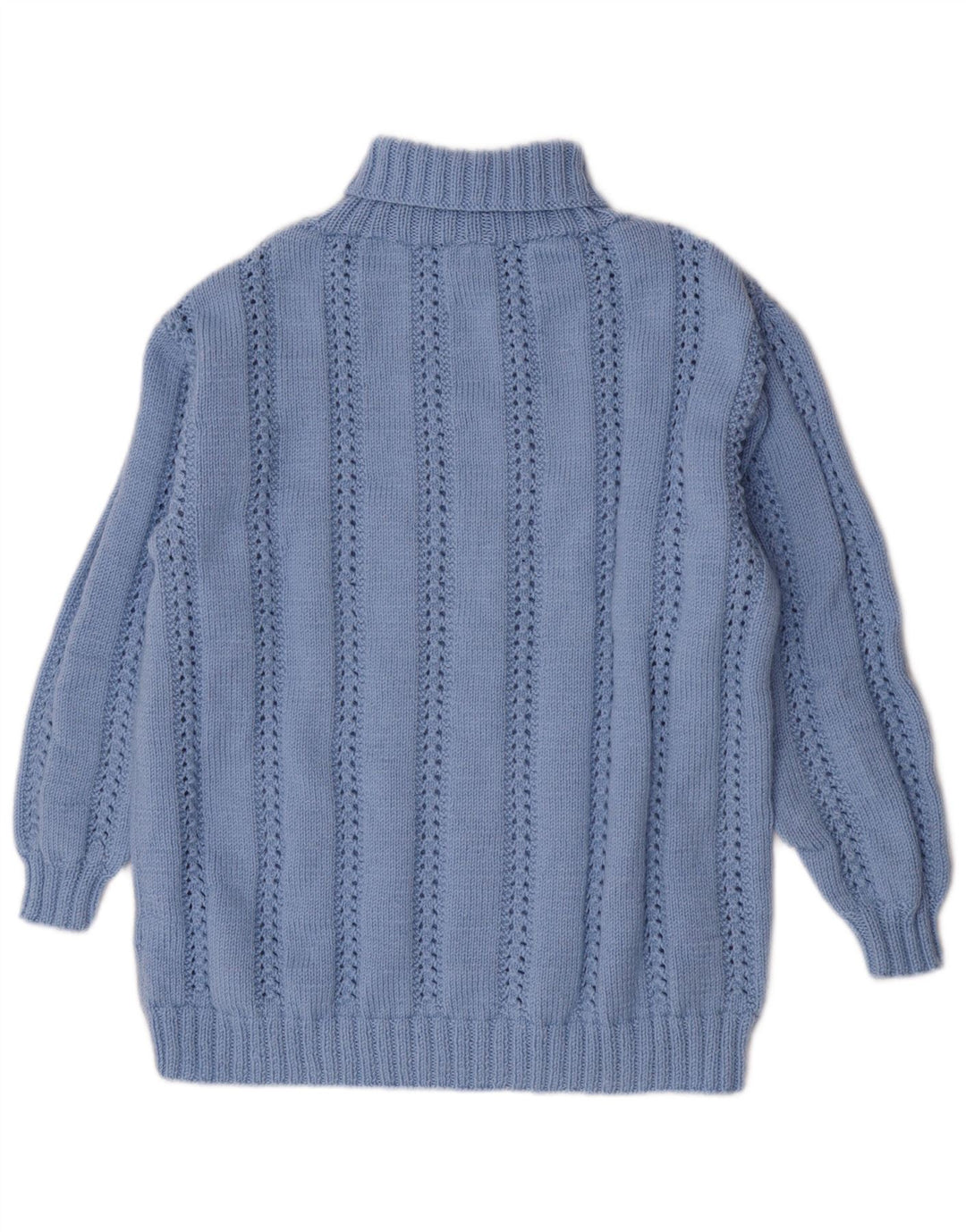 Vintage Damen Rollkragenpullover Pullover UK 14 Groß Blau