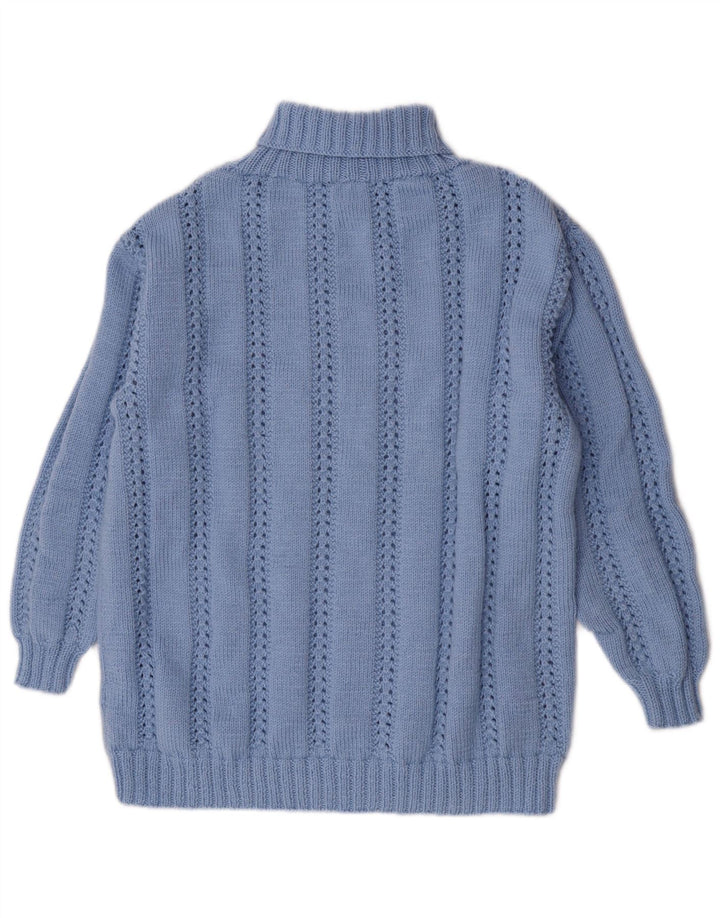 Vintage Damen Rollkragenpullover Pullover UK 14 Groß Blau