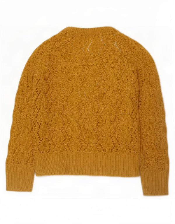 Zara Damen-Cardigan-Pullover UK 10 Small Gelb Acryl