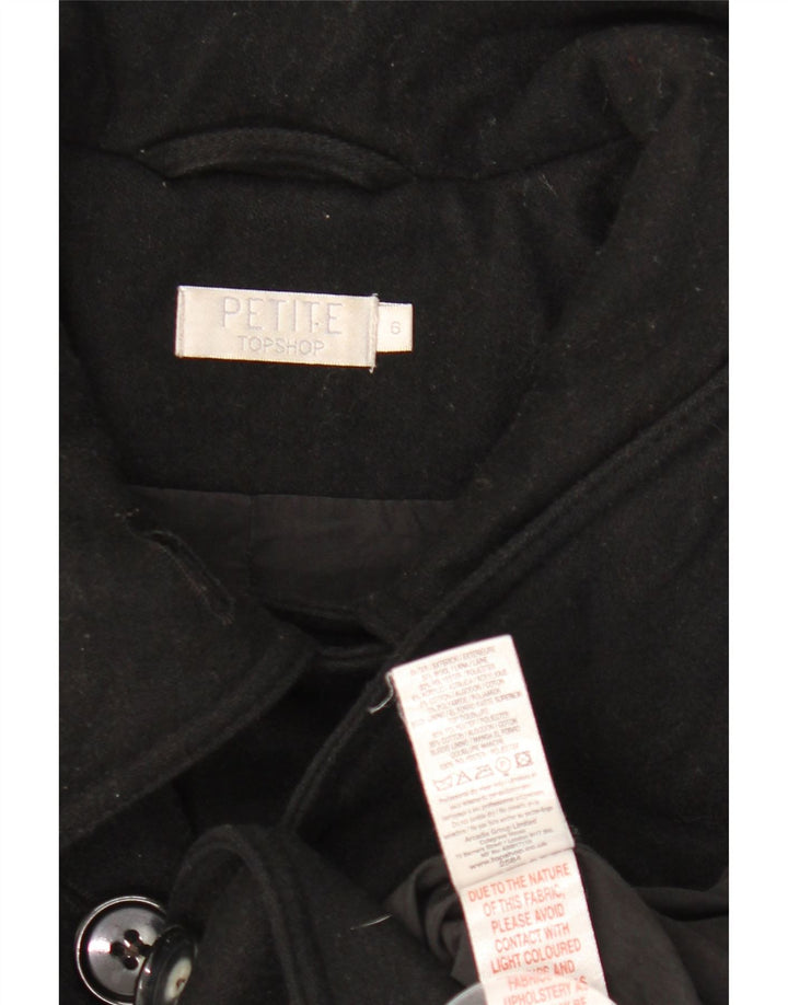 Topshop Damen Trenchcoat UK 6 XS Schwarze Wolle