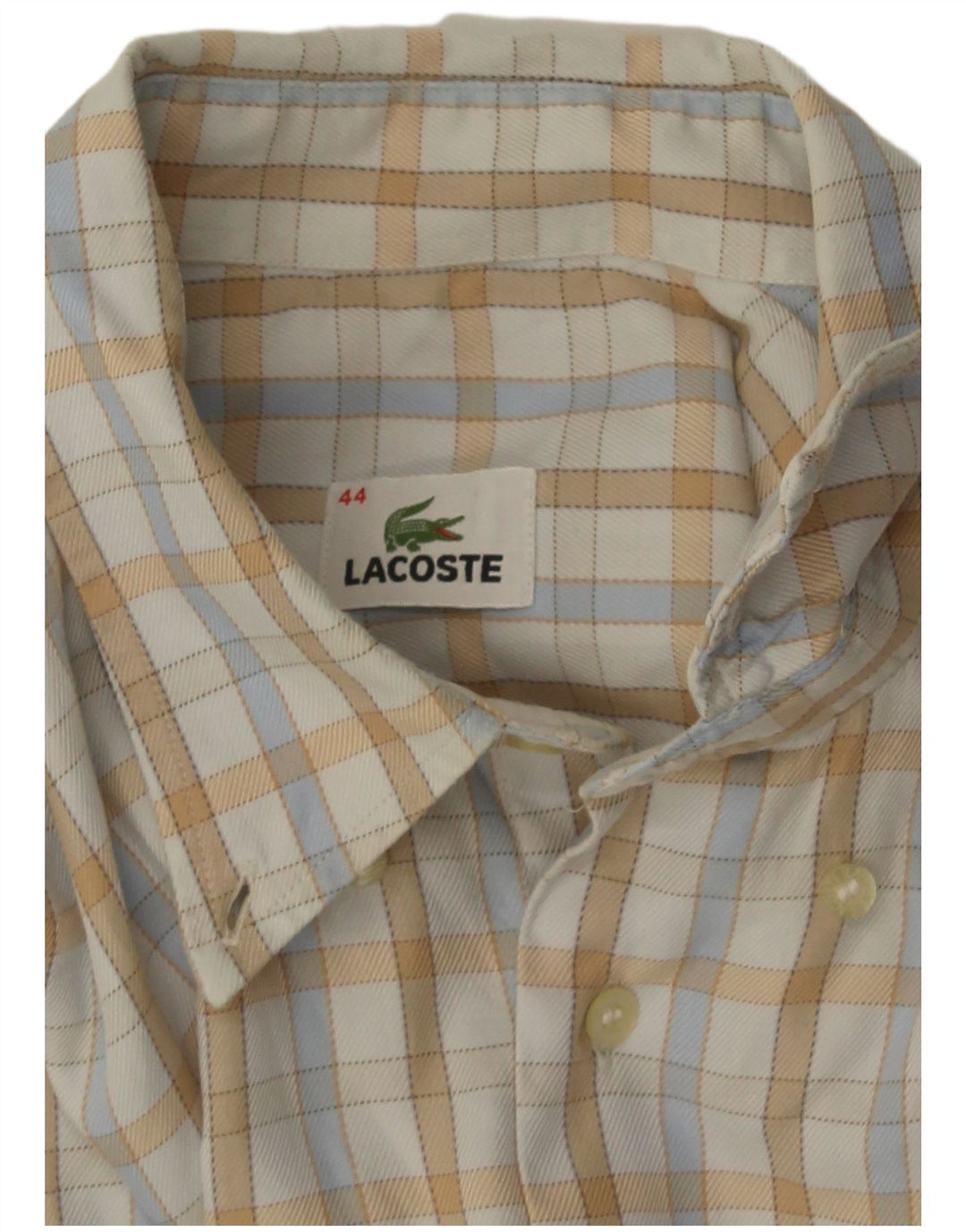 Lacoste Herrenhemd Größe 44 XL Off White Check