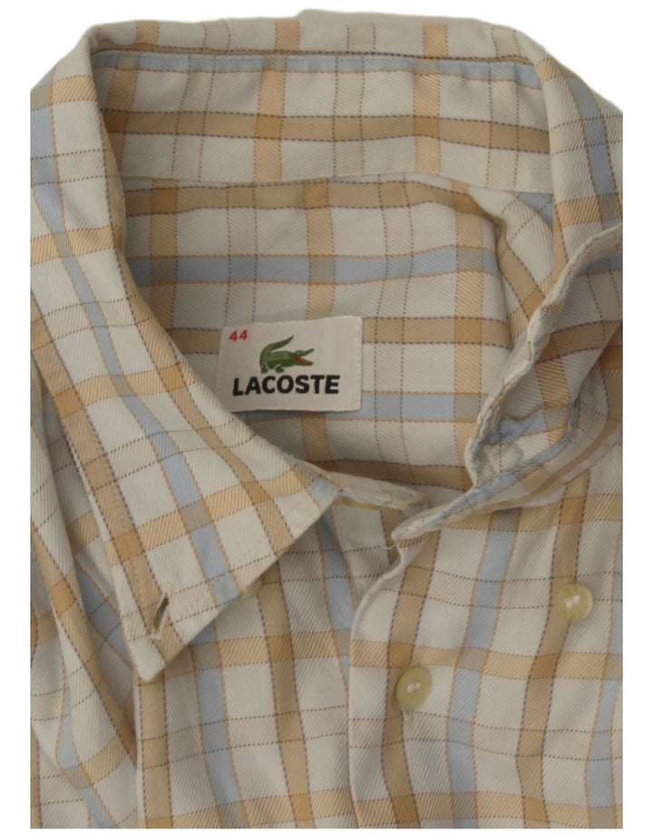 Lacoste Herrenhemd Größe 44 XL Off White Check