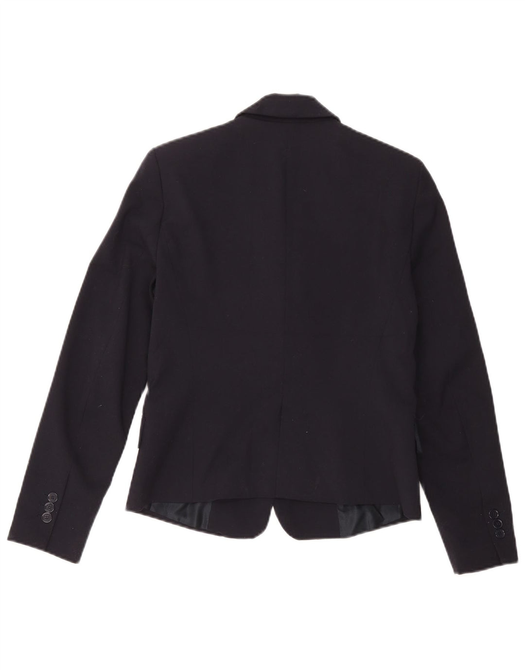 Zara Damen 1-Knopf-Blazerjacke UK 12 Mittelmarineblaues Polyester