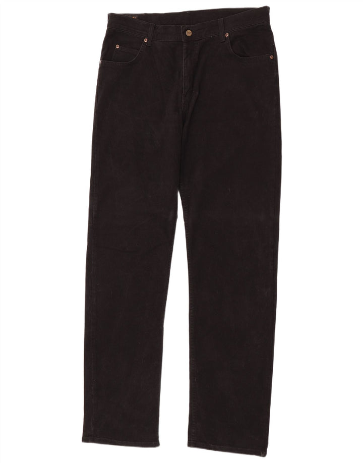 Lee Herren Brooklyn Straight Jeans W36 L36 Schwarze Baumwolle