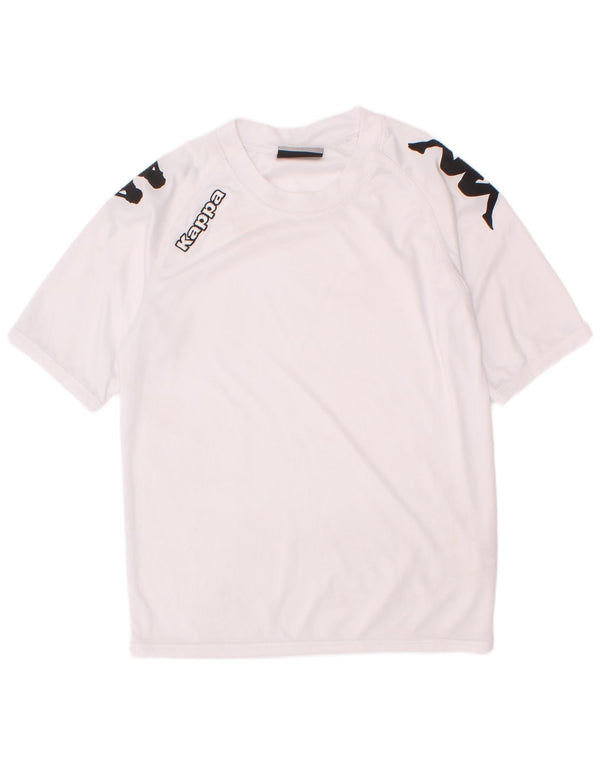 Kappa Jungen-T-Shirt mit Grafik, 9–10 Jahre, weißes Polyester