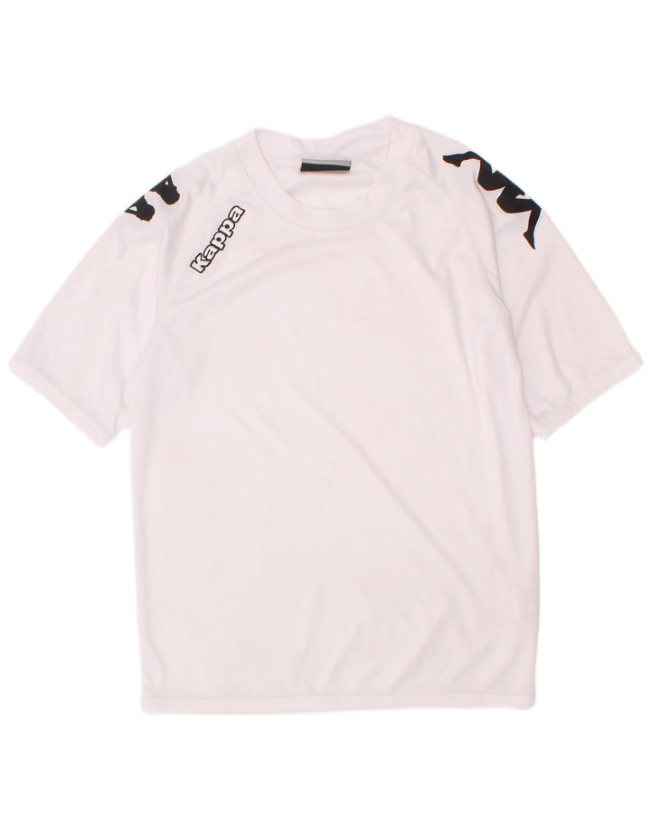 Kappa Jungen-T-Shirt mit Grafik, 9–10 Jahre, weißes Polyester