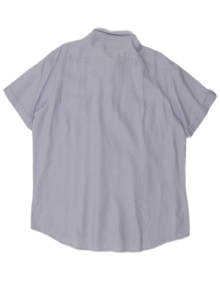 Carrera Herren Kurzarmhemd XL Blaues Leinen