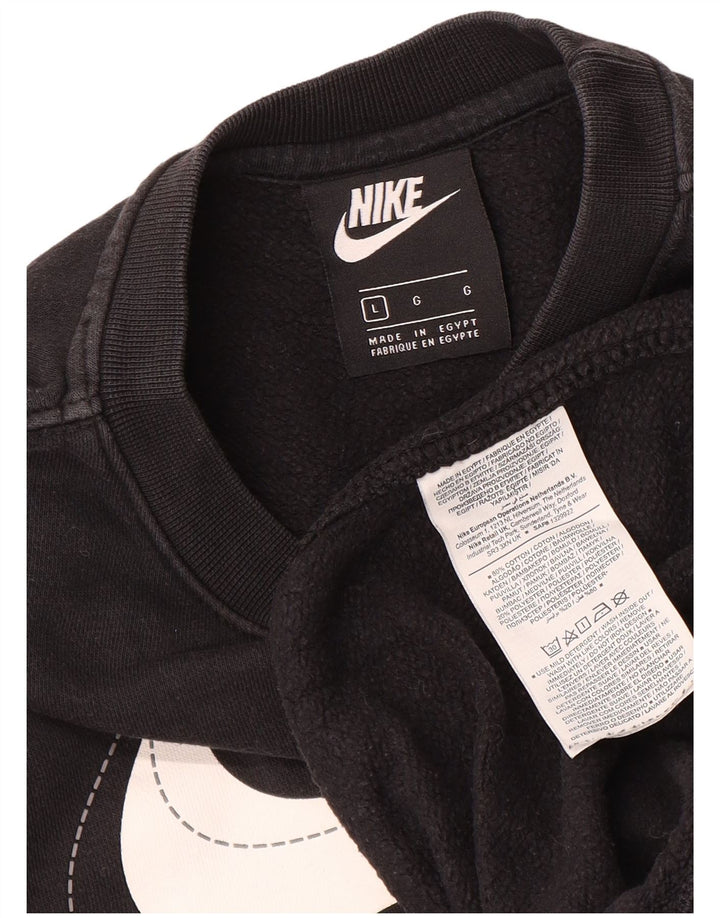 Nike Herren-Sweatshirt mit Grafik, groß, aus schwarzer Baumwolle