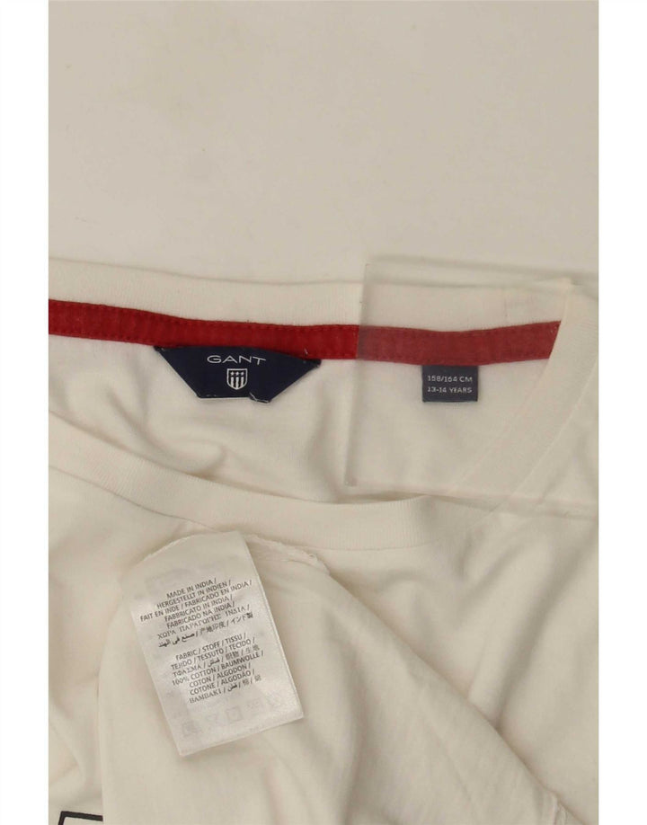 Gant T-Shirt mit Grafik für Jungen, 13–14 Jahre, weiße Baumwolle