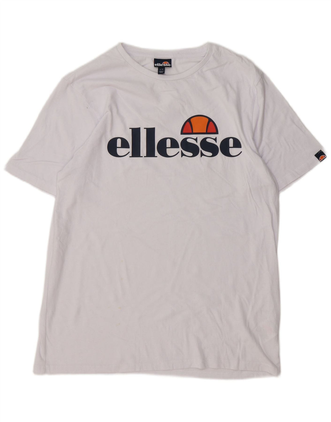 Ellesse Womens Graphic T-Shirt Top UK 14 Mittelweiße Baumwolle
