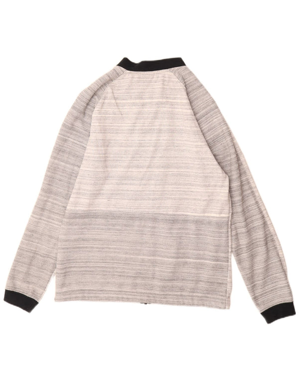 NIKE Herren-Trainingsanzugoberteil aus mittelgrauer, gestreifter Baumwolle