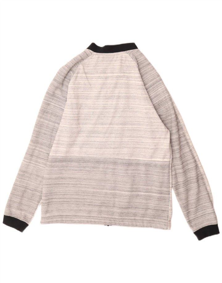 NIKE Herren-Trainingsanzugoberteil aus mittelgrauer, gestreifter Baumwolle