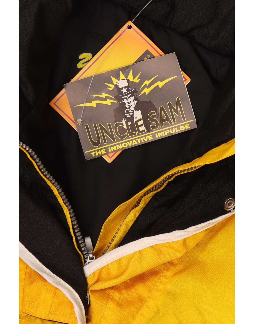 Uncle Sam Damen Übergroße wattierte Jacke, UK 10, Klein, Gelb, Farbblock