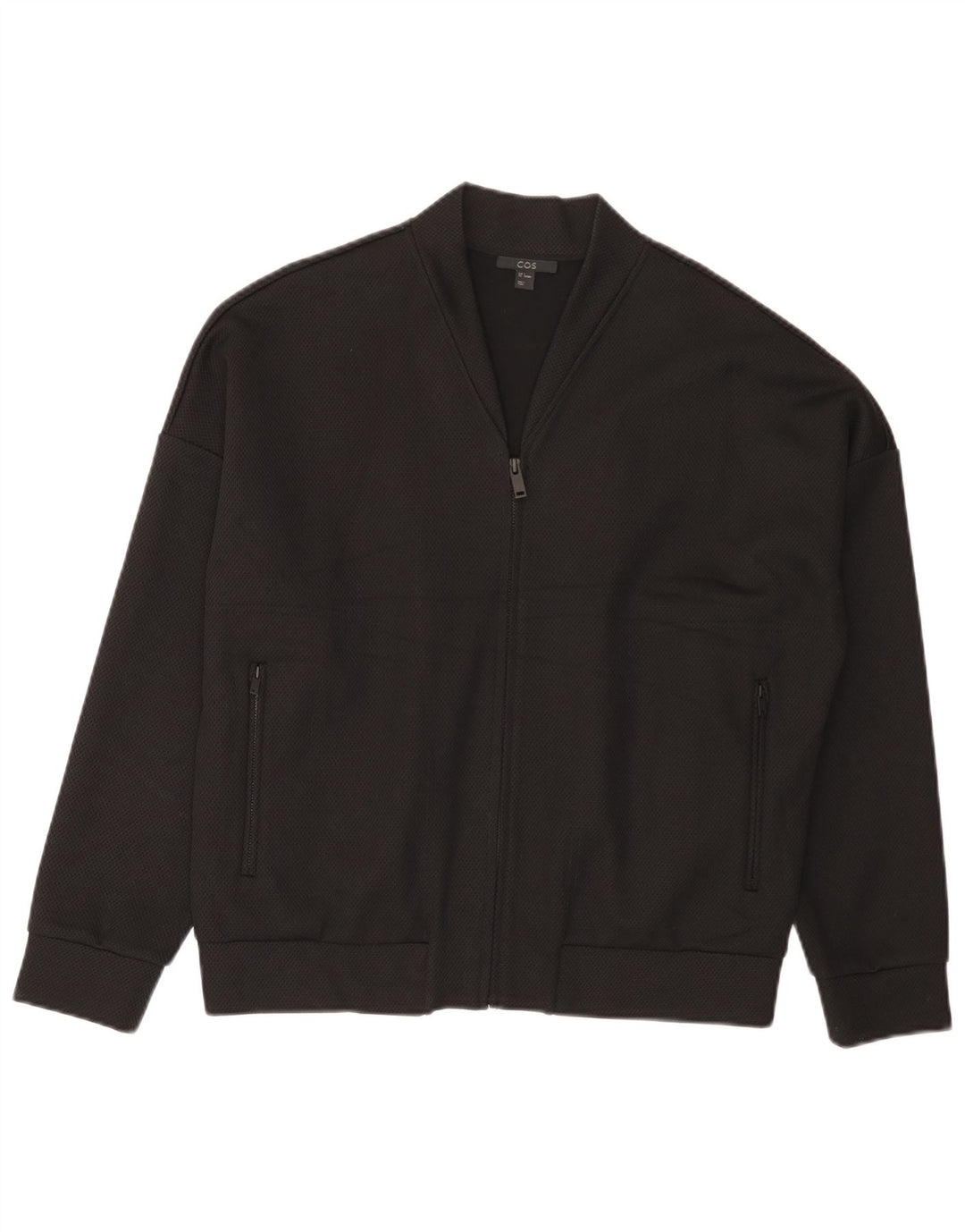 Cos Herren Bomberjacke UK 36 Small Schwarz Viskose