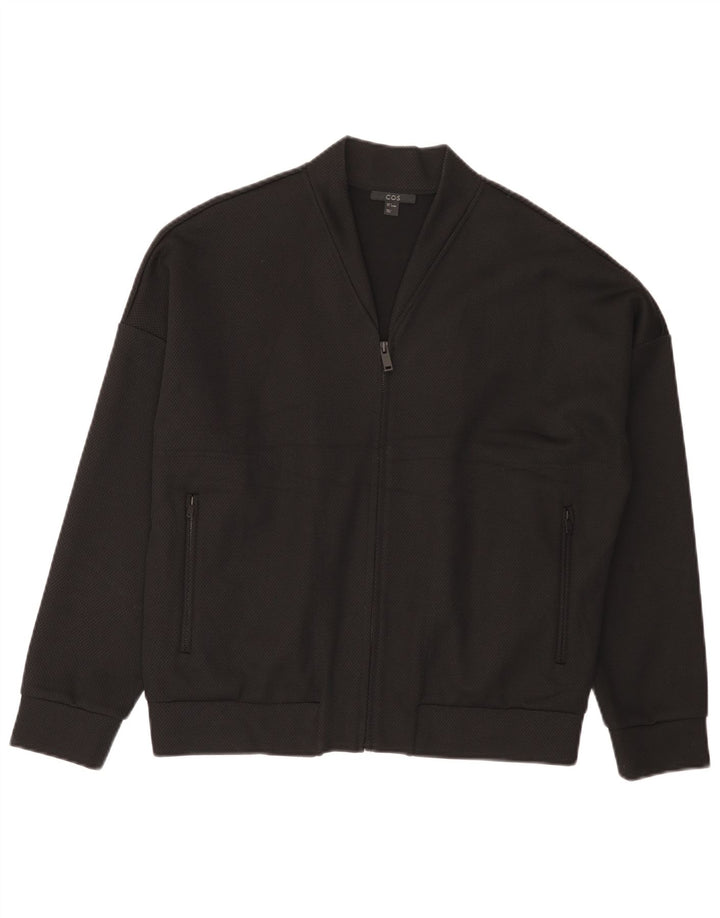Cos Herren Bomberjacke UK 36 Small Schwarz Viskose