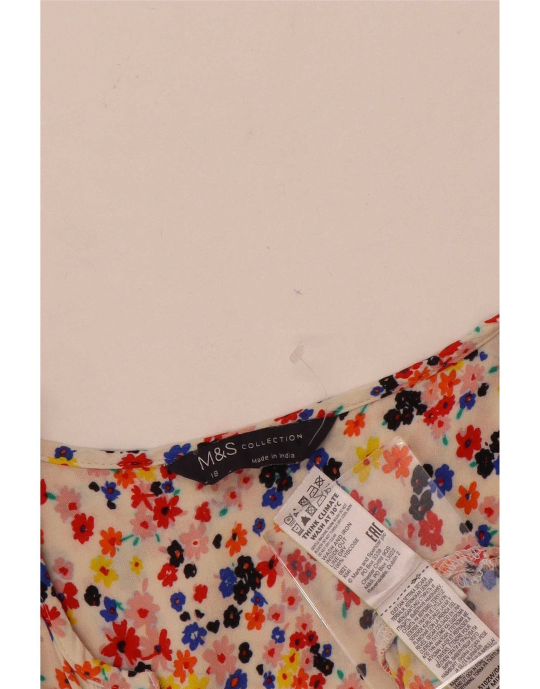 Marks & Spencer Damen-Blusenoberteil mit 3/4-Ärmeln, UK 18, XL, Mehrfarbig