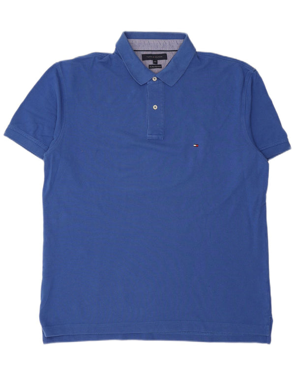 TOMMY HILFIGER Mens Polo Shirt 2XL Blue Cotton
