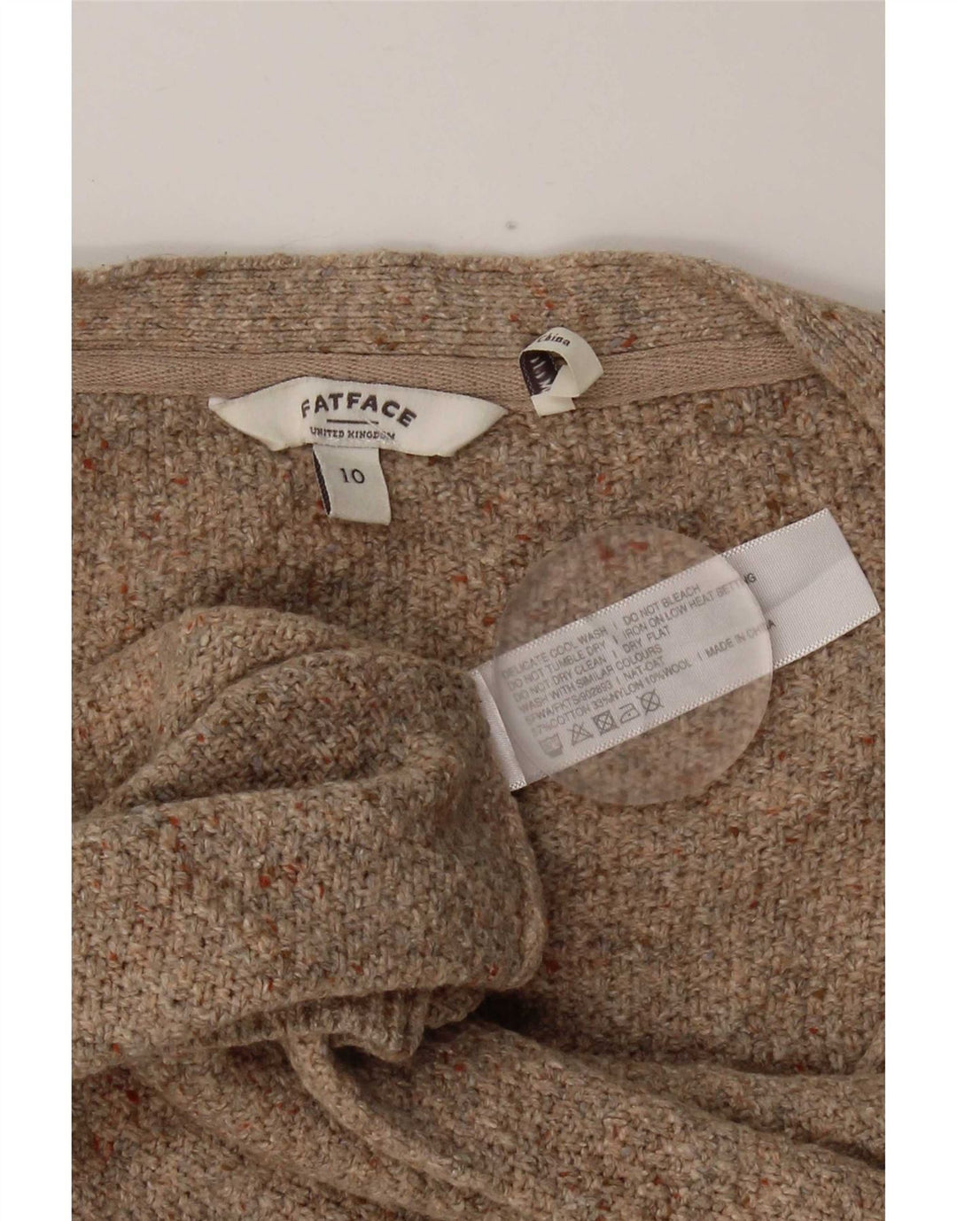 Fat Face Damen-Cardigan-Pullover UK 10 Small Braun Baumwolle