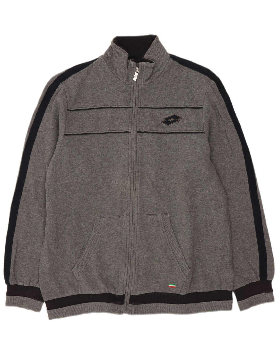 Lotto Herren-Trainingsanzug-Top-Jacke, große graue Colourblock-Baumwolle