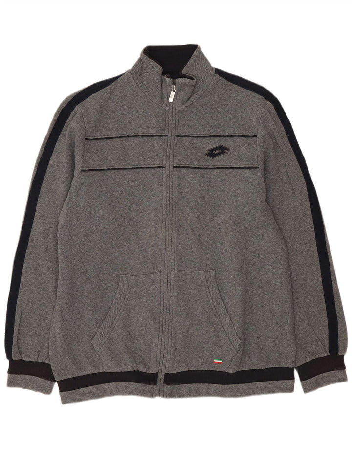 Lotto Herren-Trainingsanzug-Top-Jacke, große graue Colourblock-Baumwolle