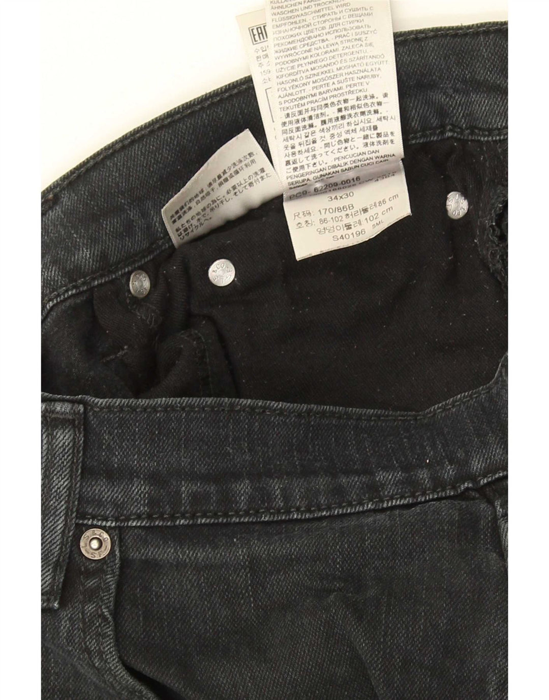Levi's Herren Slim Jeans W34 L30 Schwarze Baumwolle