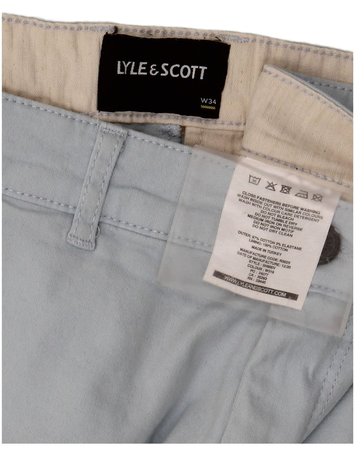 Lyle & Scott Herren Chinoshorts W34 Large Blau Baumwolle