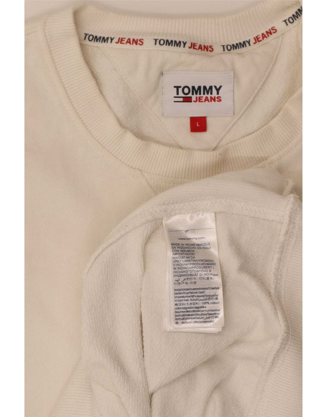 Tommy Hilfiger Herren-Sweatshirt mit Grafik, reguläre Passform, Größe L, Weiß