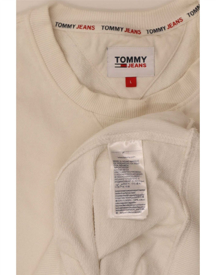 Tommy Hilfiger Herren-Sweatshirt mit Grafik, reguläre Passform, Größe L, Weiß