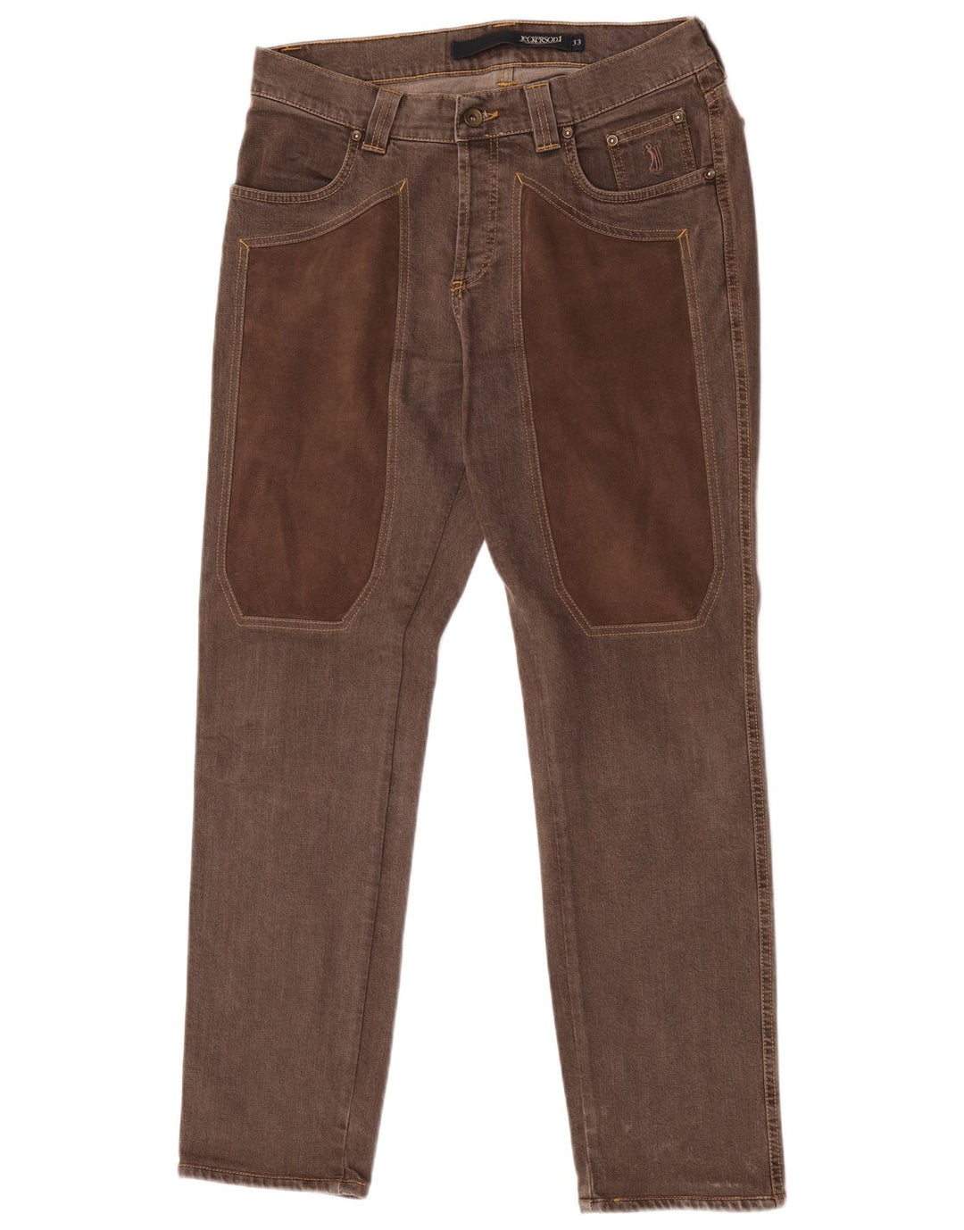 Jeckerson Herren Slim Jeans W33 L31 Braune Baumwolle