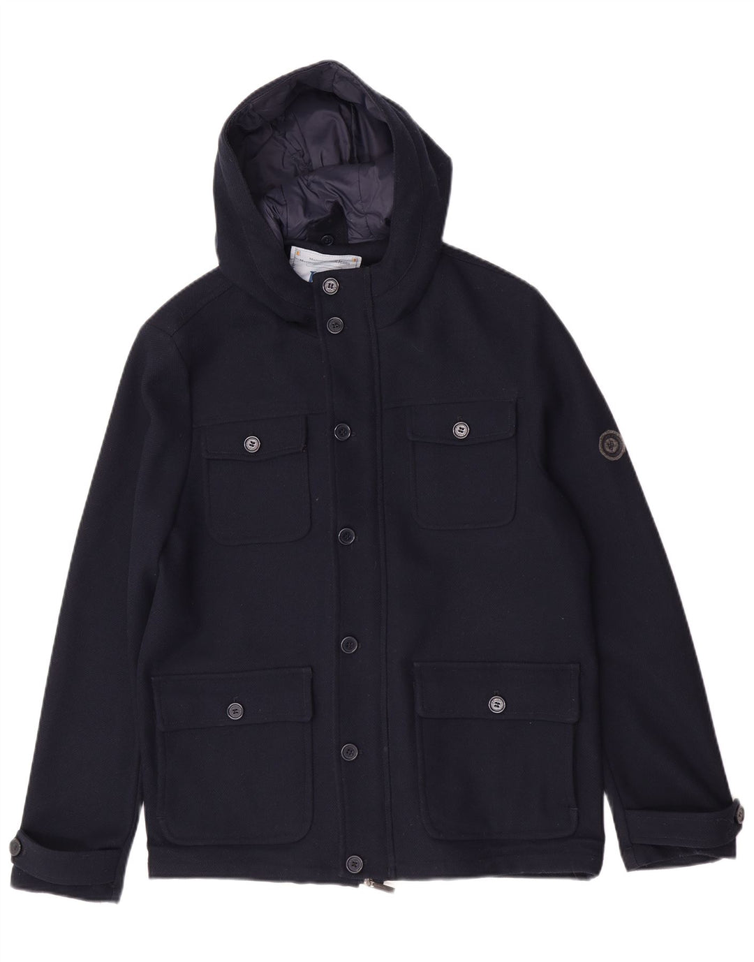 Harmont & Blaine Herren-Utility-Jacke mit Kapuze, UK 40, Größe L, Marineblau, Polyester