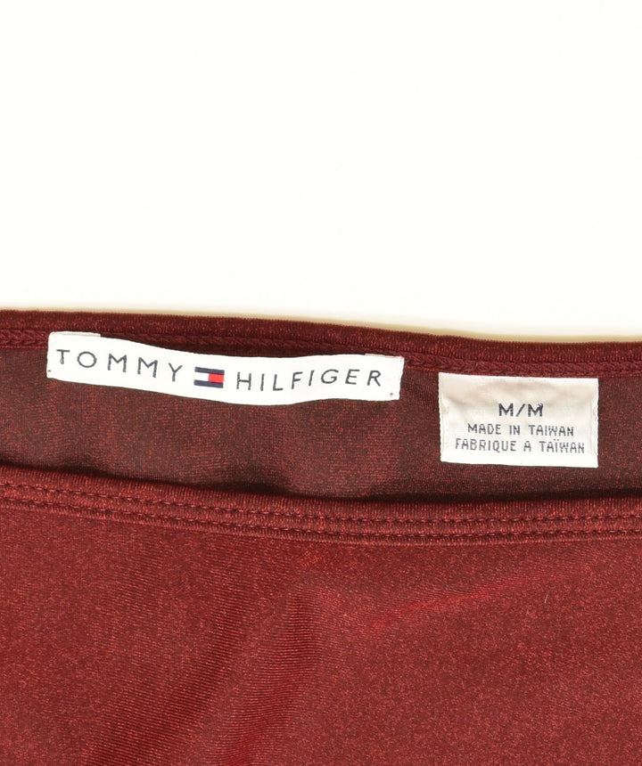 TOMMY HILFIGER Damen 3/4-Ärmel-Top UK 14 Mittelrotes Polyester
