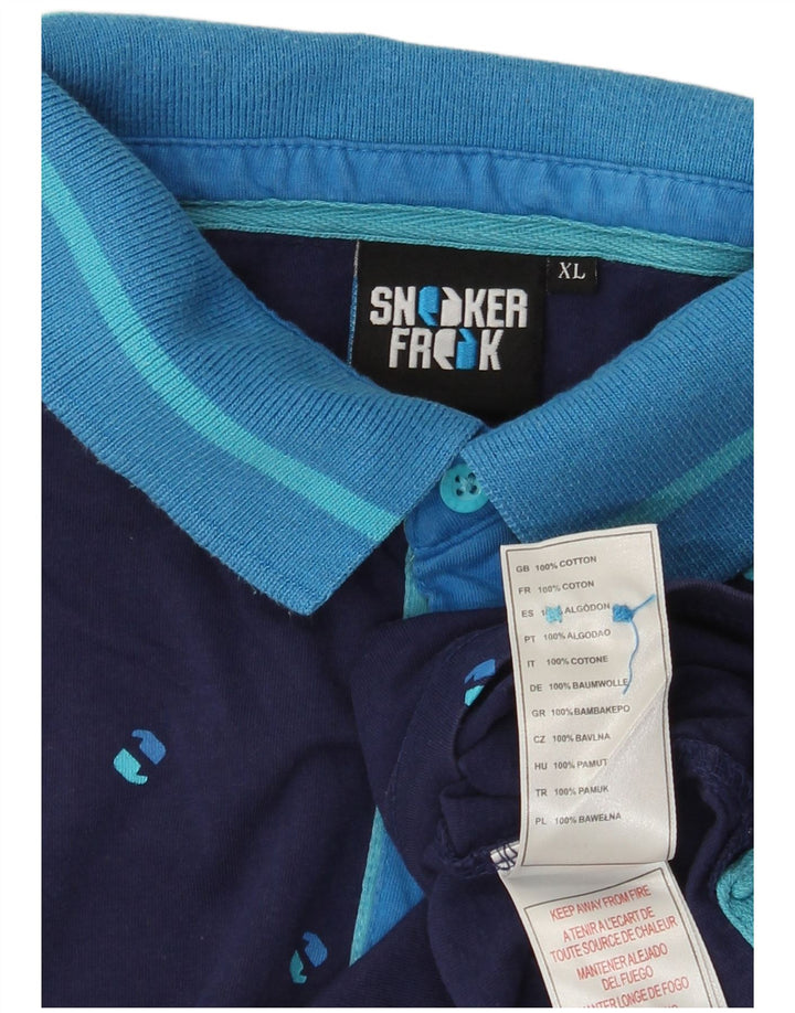 Sneaker Freak Herren Poloshirt XL Marineblau gepunktete Baumwolle