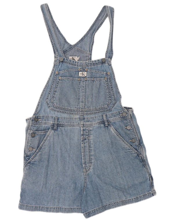 Calvin Klein Damen Latzhose Denim Shorts UK 16 Large W34 Blau