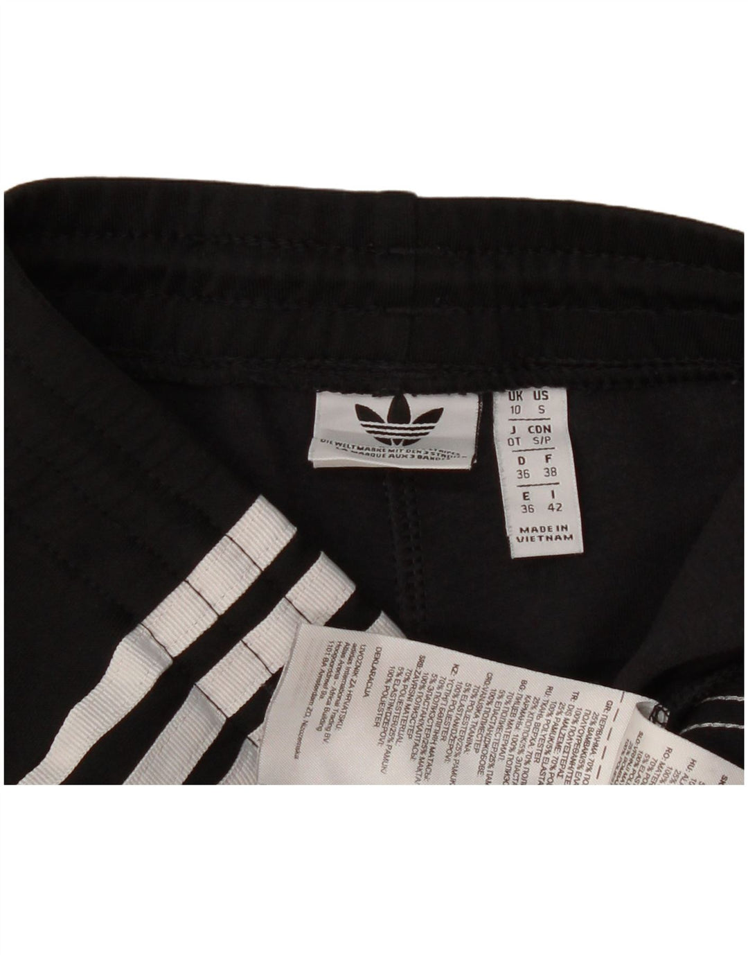 Adidas Damen Trainingshose UK 10 Small Schwarz Polyester