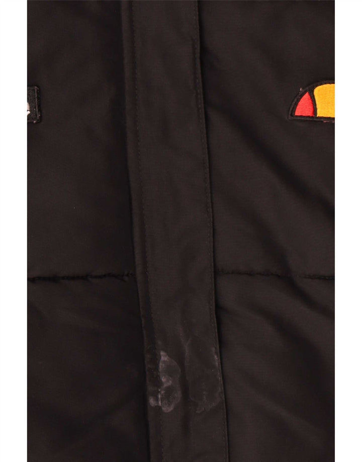 Ellesse Wattierte Jacke mit Kapuze für Jungen, 12–13 Jahre, schwarzes Polyester