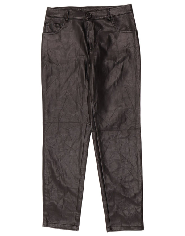 Guess Damen Tapered Kunstlederhose UK 14 Medium W28 L26 Schwarz