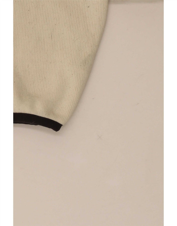 Dkny Damen-Sweatshirt mit 1/4-Reißverschluss, übergroß, UK 6, XS, gebrochenes Weiß, Polyester