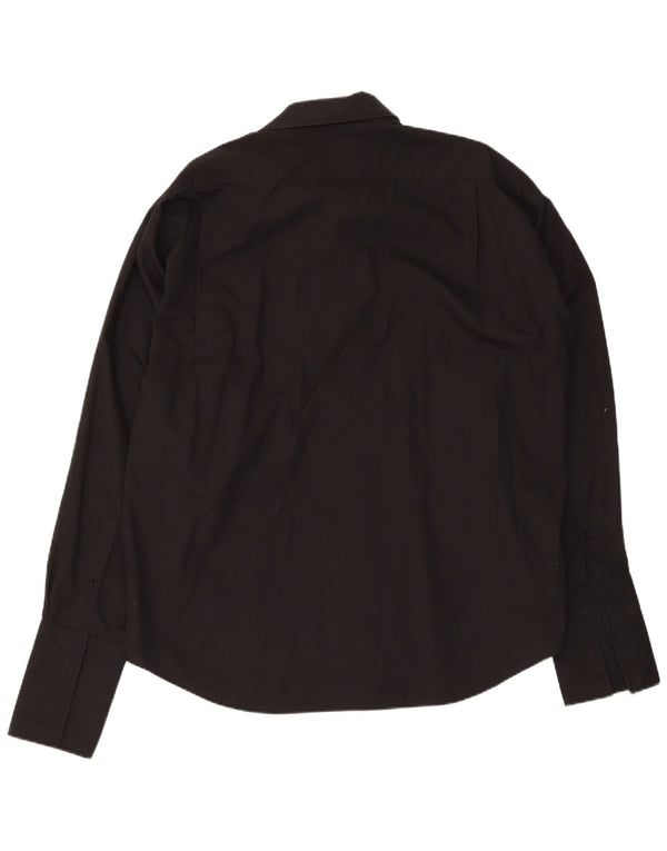 Yves Saint Laurent Herren formelles Hemd Größe 43 17 XL Schwarze Baumwolle