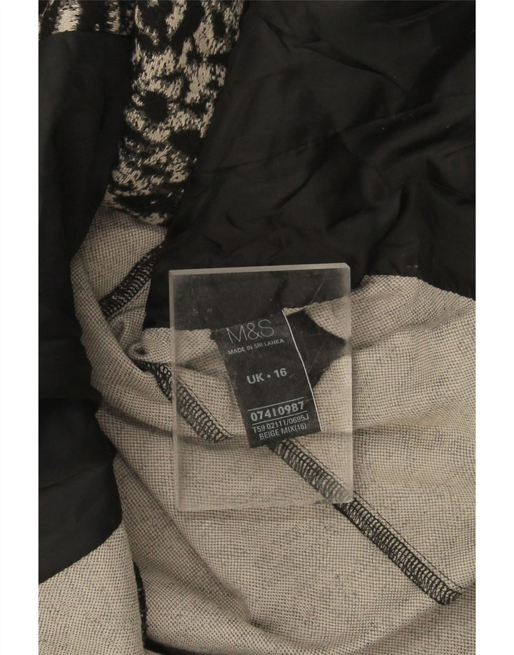 Marks & Spencer Damen-Blazer-Jacke, Größe 46, groß, beige, mit Tiermuster