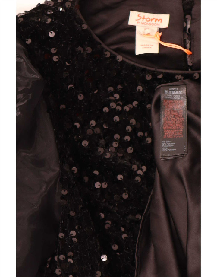 Monsoon A-Linien-Kleid mit Pailletten für Mädchen, 12–13 Jahre, schwarzes Polyester