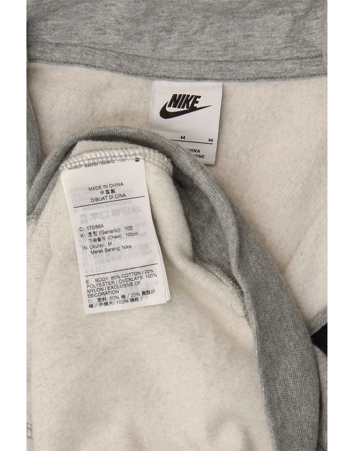 Nike Herren-Sweatshirt mit Reißverschluss am Hals, mittelgraue Colourblock-Baumwolle