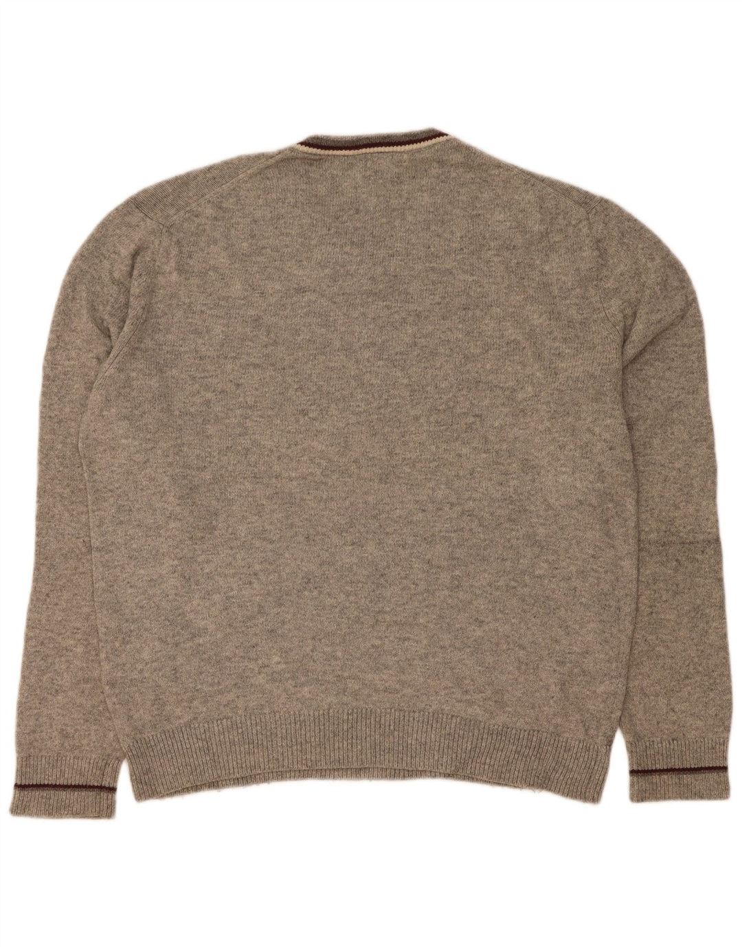Gap Herren-Pullover mit V-Ausschnitt, groß, grau gefleckte Baumwolle
