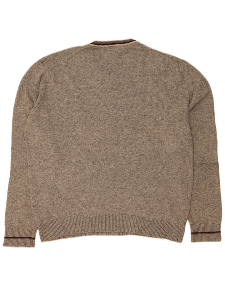 Gap Herren-Pullover mit V-Ausschnitt, groß, grau gefleckte Baumwolle